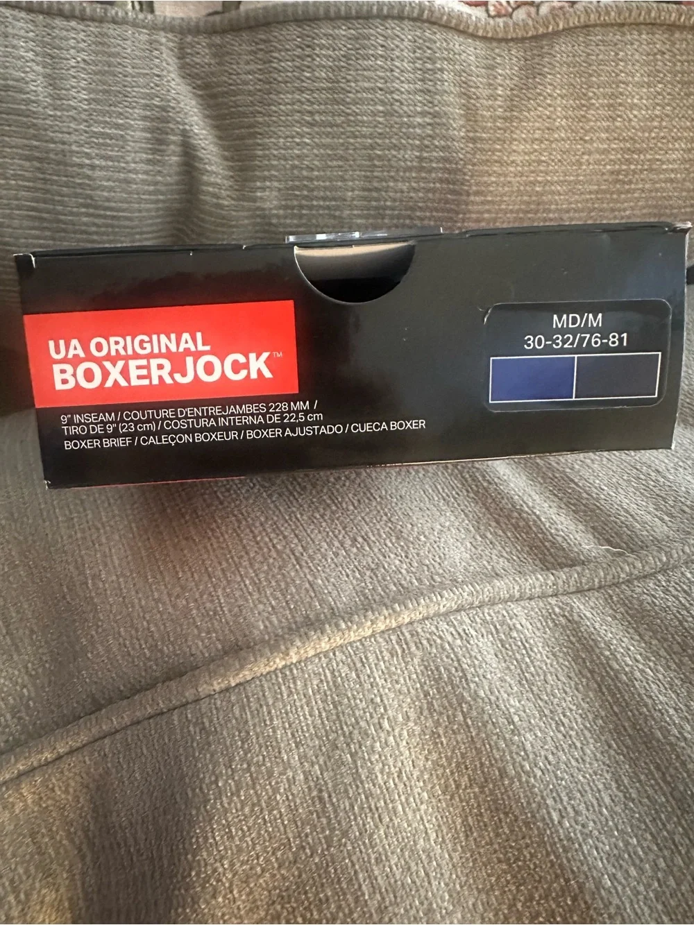 Under Armour Original BoxerJock 2-Pack 9” Boxer Briefs Blue/Black NWT Size M (1)